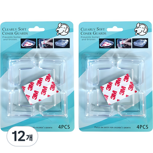구디푸디 PVC 모서리 보호대 4p, 투명, 12개