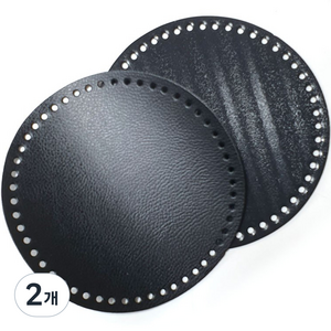 니뜨 원형 인조가죽 가방바닥 중 17 x 17 cm, 블랙, 2개