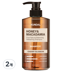 쿤달 허니 앤드 마카다미아 네이처 샴푸 체리블라썸향, 500ml, 2개
