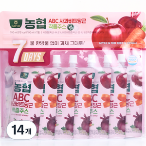 농협식품 ABC 사과 비트 당근 착즙주스, 100ml, 14개
