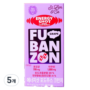 후반전 에너지샷 포도주스 크런치 캔디, 16.5g, 5개