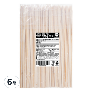 코멧 키친 어묵용 대나무 꼬지 30 cm, 100개입, 6개