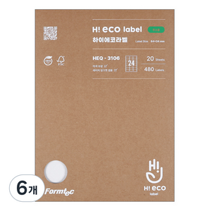폼텍 하이에코 주소용 라벨지 HEQ-3106, 24칸, 120개