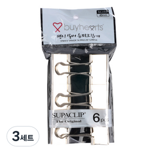 바이하츠 팬시 실버 슈파크립 FSSU-L 40mm, 대, 6개입, 3세트