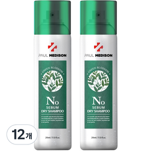 폴메디슨 시그니처 노세범 드라이 샴푸 그린블라썸향, 12개, 211ml