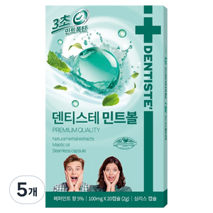 덴티스테 민트볼, 2g, 5개