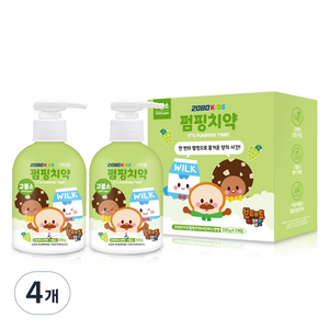 2080 키즈 브레드이발소 고불소 펌핑치약 샤인머스캣향, 220g, 4개