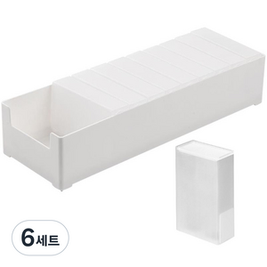 모나코올리브 슬라이딩 포켓 케이블 정리함 10p + 전용 케이스 세트, 6세트, 반투명 + 화이트