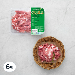 생생포크 한돈 무항생제 인증 앞다리 찌개 (냉장), 500g, 6팩