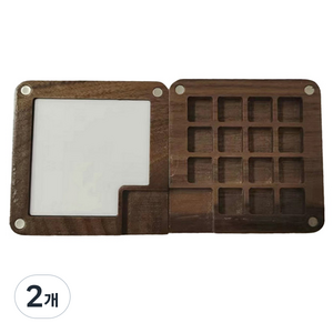 벨리안 휴대용 미니 원목 미술용 파렛트 7.5 x 7.5 cm, 15칸, 2개