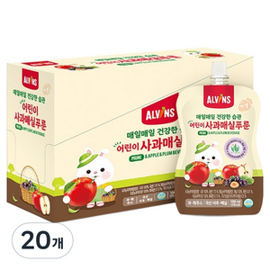 엘빈즈 매일매일 건강한 습관 어린이 사과매실푸룬, 20개, 100ml, 20개