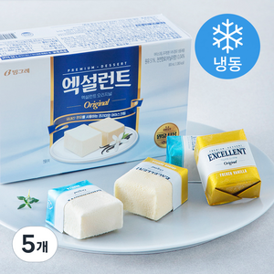 빙그레 엑설런트 오리지널 아이스크림 (냉동), 800ml, 5개