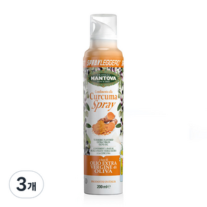 만토바 엑스트라버진 올리브오일 스프레이 강황, 200ml, 3개