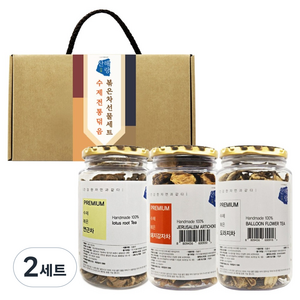 산해랑 프리미엄 수제 전통 연근차 + 돼지감자차 + 도라지차 선물세트, 2세트