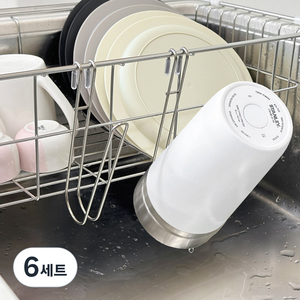모나코올리브 텀블러 스텐 건조 랙, 1단, 원컬러, 6세트