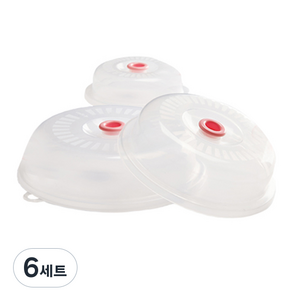 젊은이마켓 전자렌지 푸드 커버 3종 세트, 혼합색상, 6세트