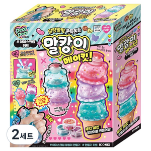 데코데코 말캉이 메이킷 아이스크림 키트 세트, 2세트, 핑크, 1g