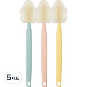 베이비앤아이 유아용 크림 롱 젖병솔 3종 세트, 레인보우, 5세트