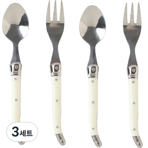 르리에 알비스 디저트 티타임 세트 화이트, 티스푼 2p + 티포크 2p, 3세트