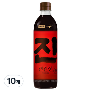 해찬들 진장 진간장, 10개, 780ml
