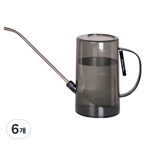 마켓플랜 원예용 투명 물조리개 1.5L, 블랙, 6개
