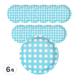 파티쇼 도트접시 18cm 블루, 6개입, 6개
