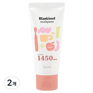 블랑키즐 유아용 1450 고불소 치약 복숭아향, 60g, 1개입, 2개