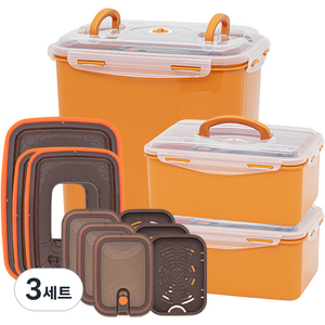 이지앤프리 황토누름독 김치통 4.7L 2P + 20L 1P + 2in1 누름이 3P, 3세트