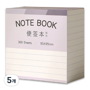 코히모 메모 패드 노트 메모지, 가로줄, 360매, 5개