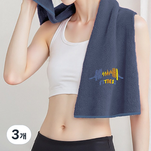 올웨일리 스포츠타월 피트니스 수건 헬스 타월 TSP2632, 그레이, 3개