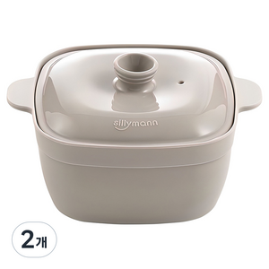 실리만 국내생산 실리콘 하모니 사각 만능찜기 650ml 코코아그레이 1개, 2개