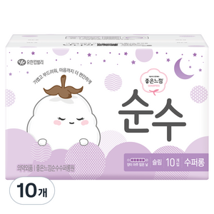 좋은느낌 순수 생리대 날개형, 슈퍼롱, 10개입, 10개