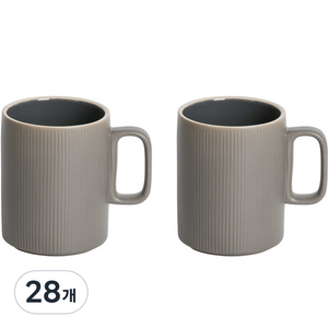 윤도자기 차곡 머그컵 380ml, 챠콜, 28개