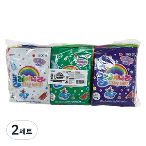 종이나라 클레이나라 유아용 클레이 15종 세트, 혼합색상, 750g, 2세트