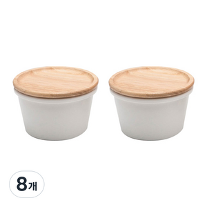 아카시아 원형 찬기 중, 화이트, 8개