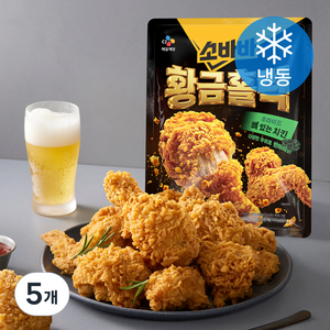 CJ제일제당 소바바 황금홀릭 후라이드 뼈있는 치킨 반마리양 (냉동), 410g, 5개