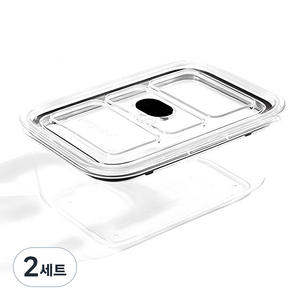 prepara 브루클린 프레시 매니저 4호 밀폐용기 1.5L 블랙, 1개, 2세트