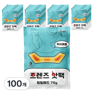 인라이프 국내 제조 파스형 목어깨용 프렌즈 핫팩 70g, 100개