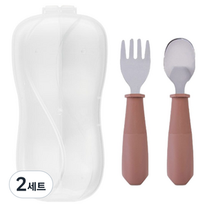 타이니트윙클 토들러 스테인리스 식기세트, 토프, 스푼 + 포크 + 케이스, 2세트