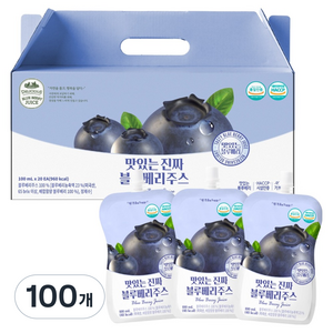유기농마루 맛있는 진짜 블루베리주스, 100ml, 100개