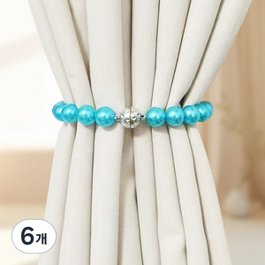 제이케이 커튼 고정 스트랩 25cm, 블루, 6개