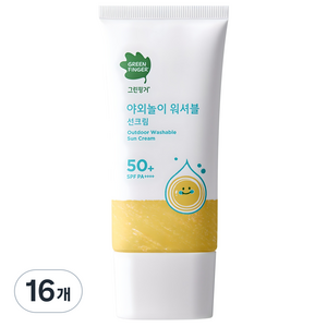 그린핑거 야외놀이 워셔블 선크림 SPF50+ PA++++, 80ml, 16개