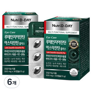뉴트리디데이 아이케어 루테인지아잔틴 아스타잔틴 플러스 15g, 30정, 6개