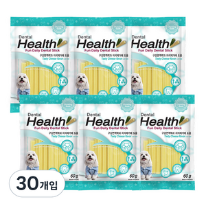 덴탈헬스 강아지 치석제거껌, 치즈맛, 60g, 30개