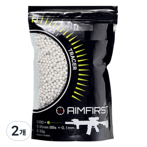 AIMFIRST TRACER 바이오야광비비탄 0.2g 5000p, 백색, 2개