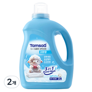 탐사 딥클린 코튼향 세탁세제 본품, 2개, 3L 골드박스 특가