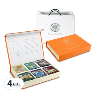 믈레즈나 프루트딜라이트 티백 선물세트, 홍차 30p x 6종 + 쇼핑백, 4세트