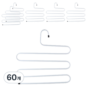 일상포인트 5단 논슬립 바지 걸이, 화이트, 60개