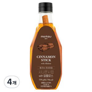 몽크슈 프리미엄 시나몬시럽 with 알룰로스, 530ml, 4개