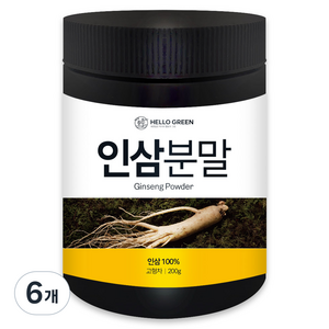헬로우그린 인삼분말, 6개, 200g, 1개입
